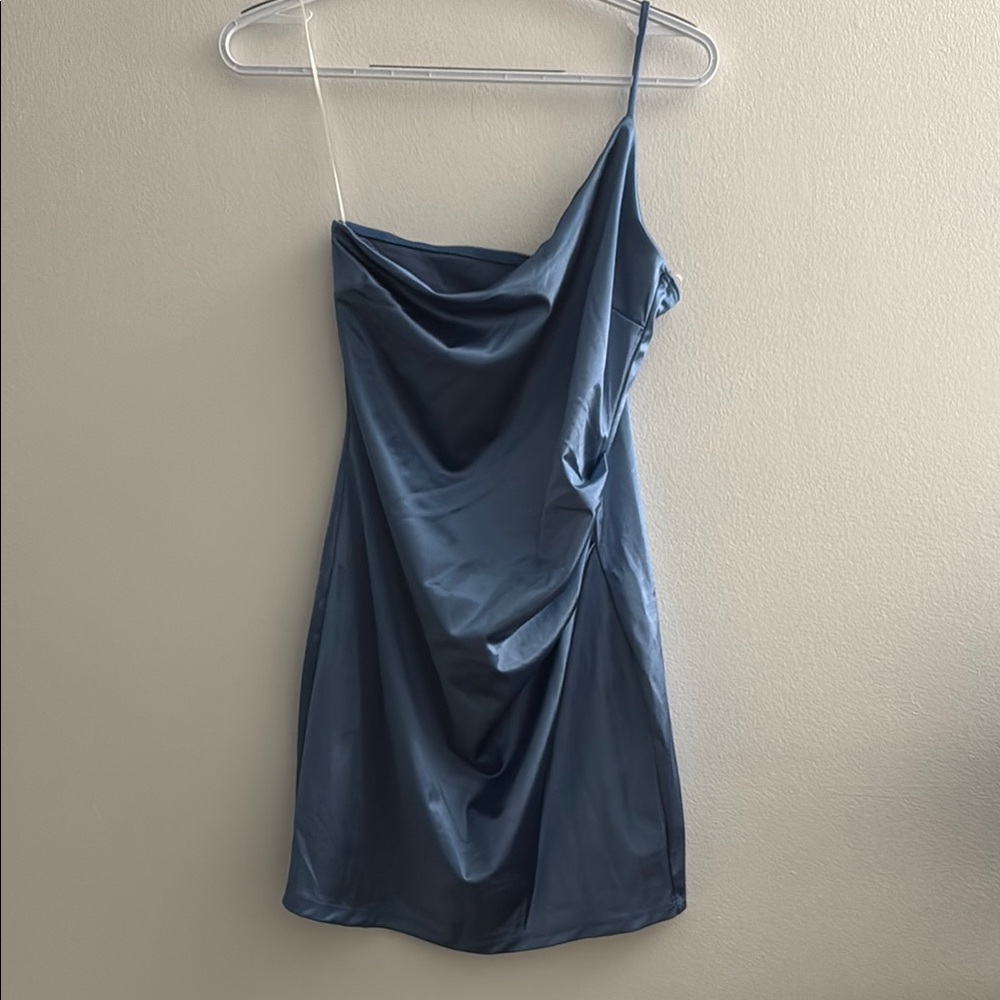 WINDSOR Blue Satin Dress size L